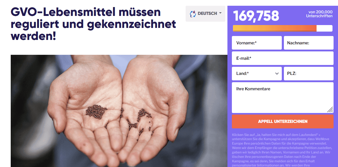 GVO-Lebensmittel müssen reguliert und gekennzeichnet werden!